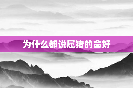为什么都说属猪的命好