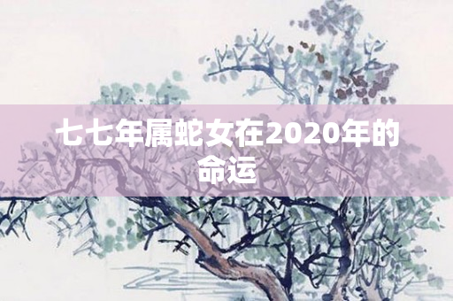 七七年属蛇女在2020年的命运
