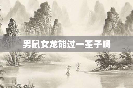 男鼠女龙能过一辈子吗