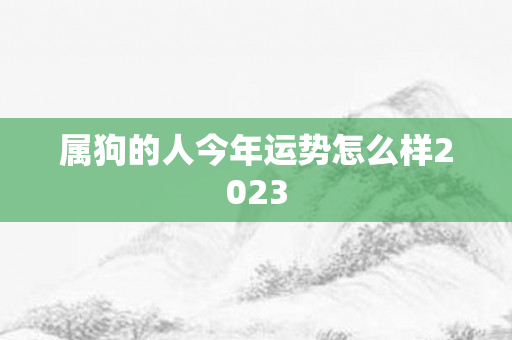 属狗的人今年运势怎么样2023
