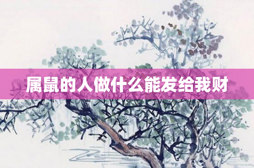 属鼠的人做什么能发给我财
