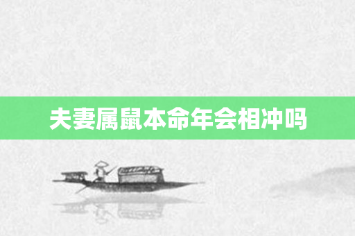 夫妻属鼠本命年会相冲吗