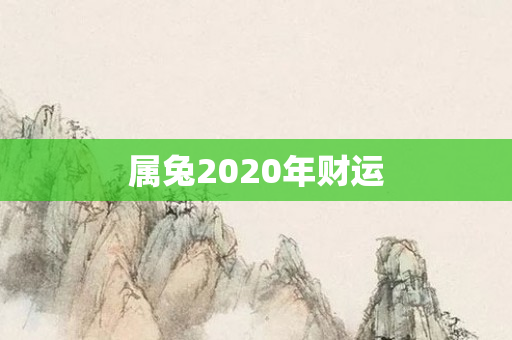 属兔2020年财运