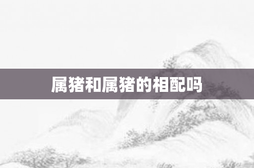 属猪和属猪的相配吗