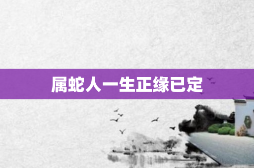 属蛇人一生正缘已定