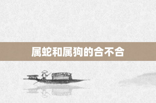属蛇和属狗的合不合