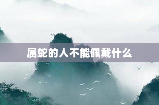 属蛇的人不能佩戴什么