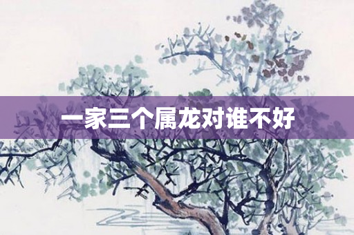 一家三个属龙对谁不好