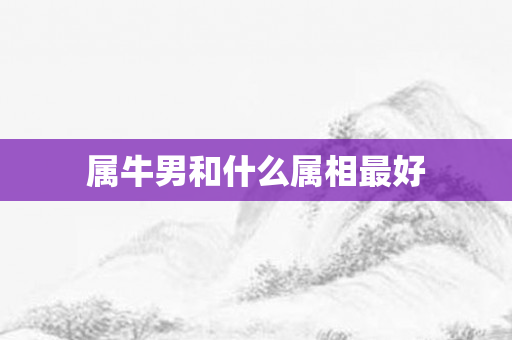 属牛男和什么属相更好