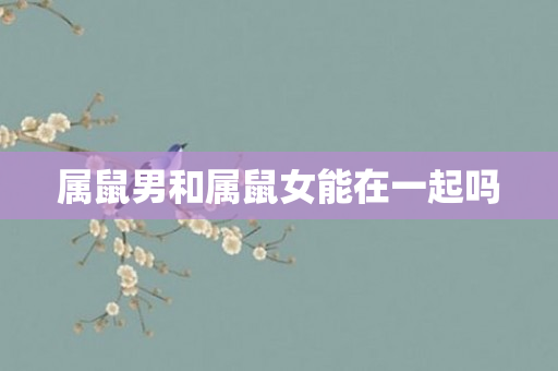 属鼠男和属鼠女能在一起吗