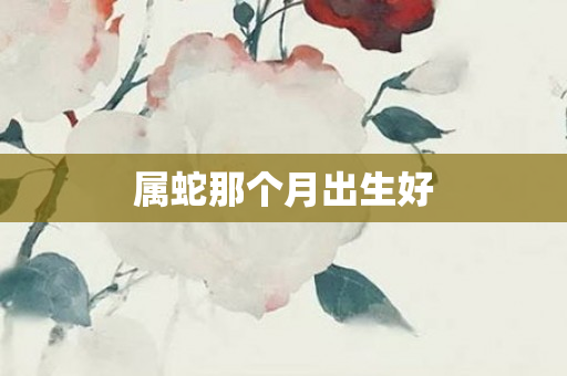 属蛇那个月出生好