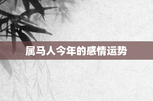 属马人今年的感情运势