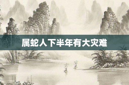 属蛇人下半年有大灾难