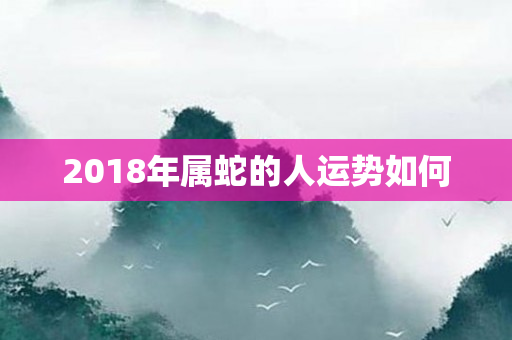 2018年属蛇的人运势如何