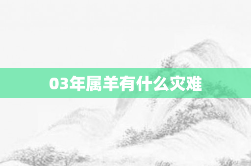 03年属羊有什么灾难