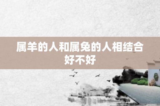 属羊的人和属兔的人相结合好不好