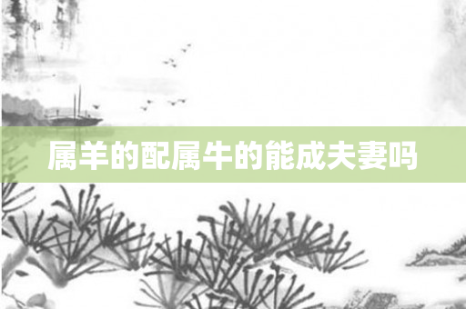 属羊的配属牛的能成夫妻吗