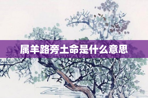 属羊路旁土命是什么意思