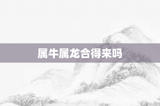 属牛属龙合得来吗