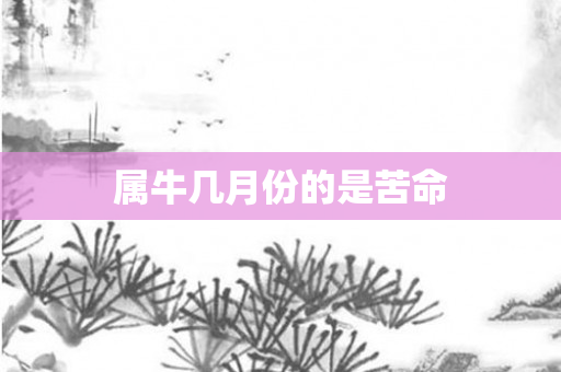 属牛几月份的是苦命