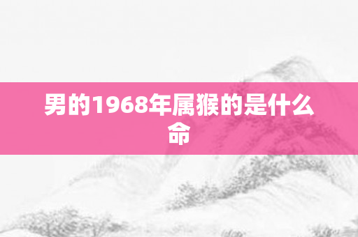 男的1968年属猴的是什么命