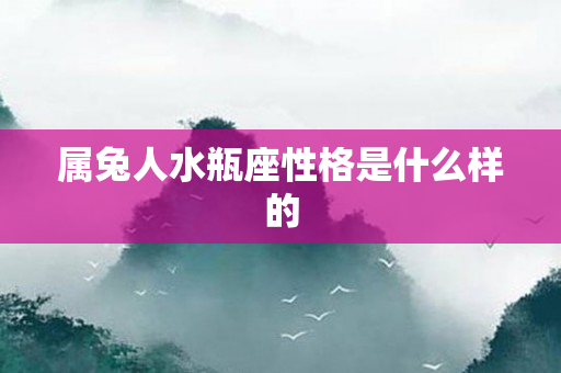 属兔人水瓶座性格是什么样的