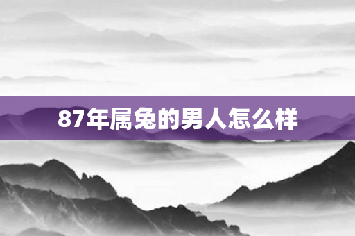 87年属兔的男人怎么样