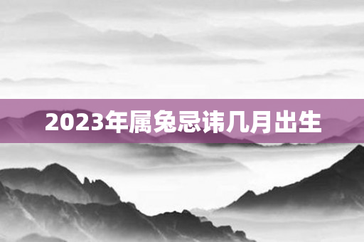 2023年属兔忌讳几月出生