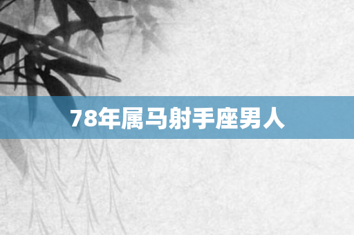 78年属马射手座男人