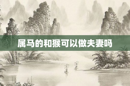 属马的和猴可以做夫妻吗