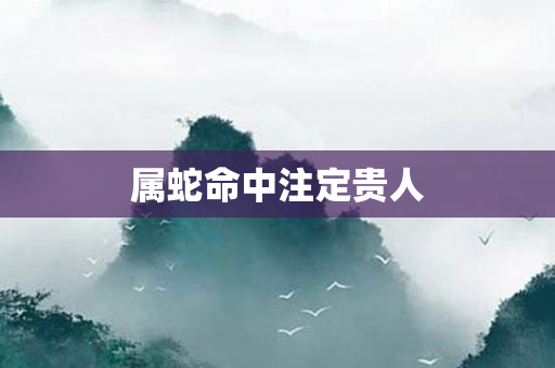 属蛇命中注定贵人