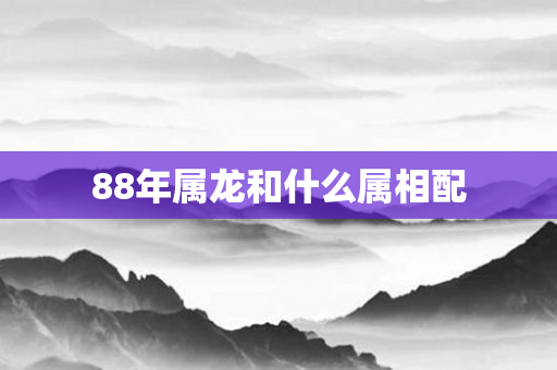 88年属龙和什么属相配