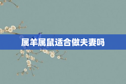 属羊属鼠适合做夫妻吗
