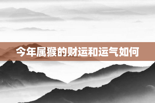今年属猴的财运和运气如何