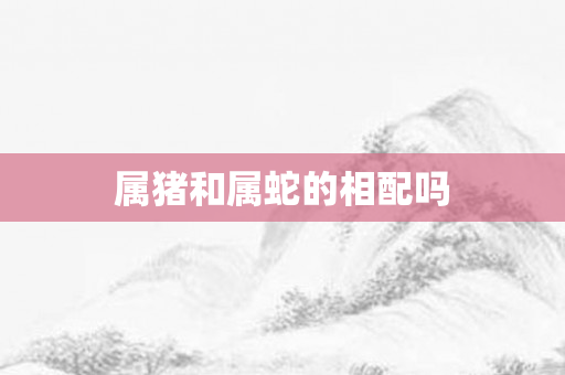 属猪和属蛇的相配吗