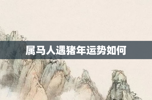 属马人遇猪年运势如何
