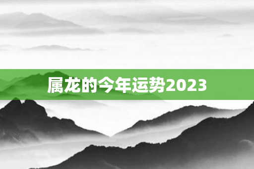 属龙的今年运势2023