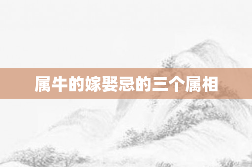 属牛的嫁娶忌的三个属相