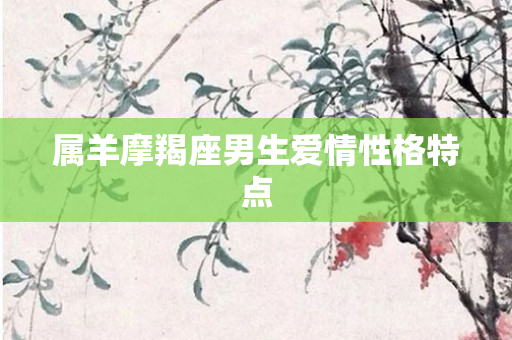 属羊摩羯座男生爱情性格特点