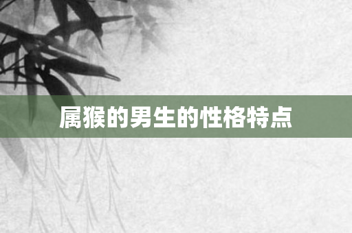 属猴的男生的性格特点