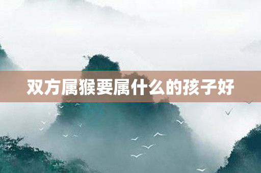 双方属猴要属什么的孩子好