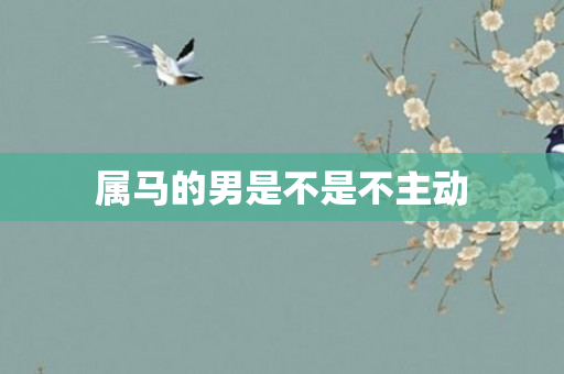 属马的男是不是不主动