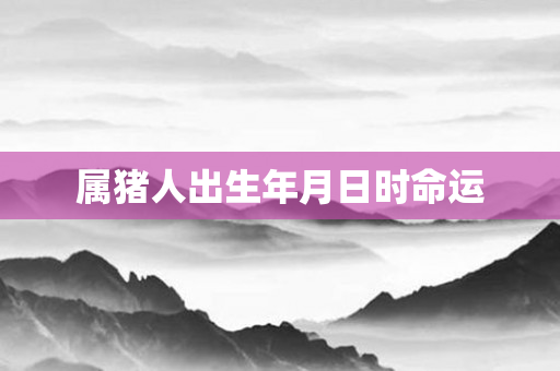 属猪人出生年月日时命运