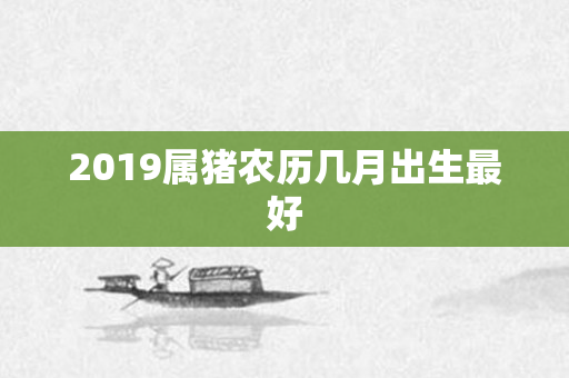 2019属猪农历几月出生更好
