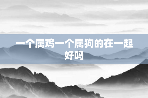 一个属鸡一个属狗的在一起好吗