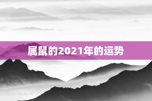 属鼠的2021年的运势