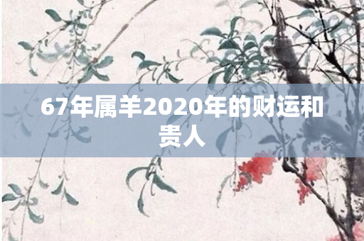 67年属羊2020年的财运和贵人