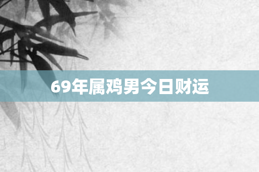 69年属鸡男今日财运