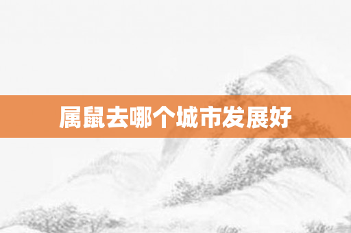 属鼠去哪个城市发展好