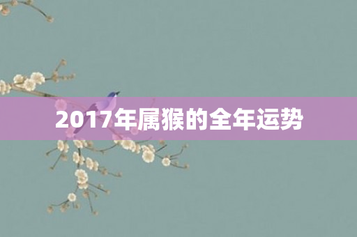 2017年属猴的全年运势